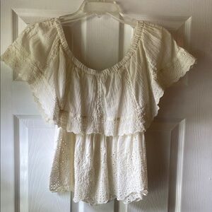 American Eagle Outfitters Cream Blouse